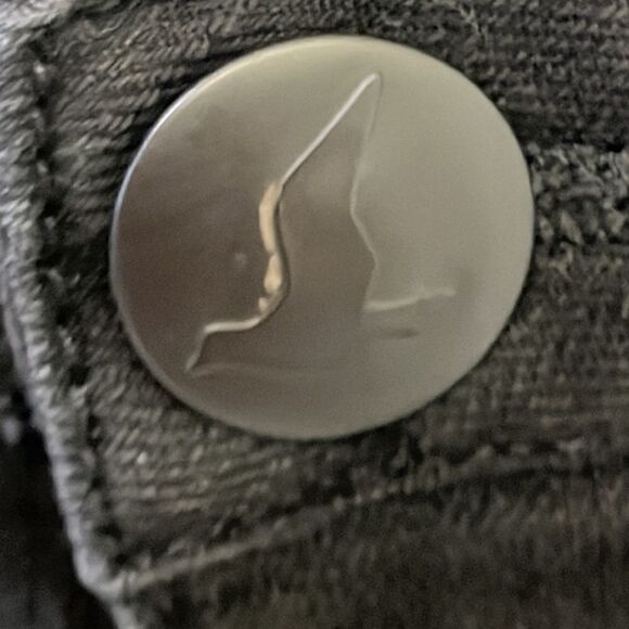 Free People Black Vertical Textured Straight 5 Pocket Button/ZipUp Jeans-Size 29 - Picture 5 of 14